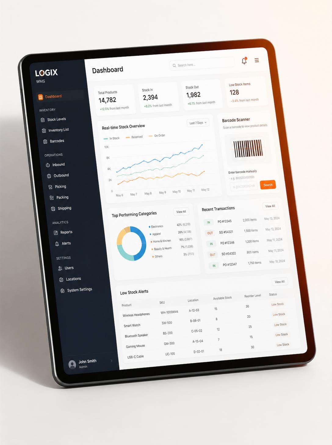 Warehouse Management System Interface